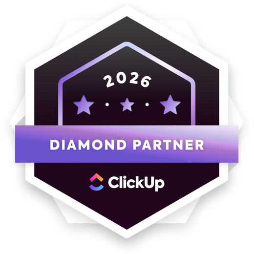 Selo ClickUp Diamond Partner, 2026
